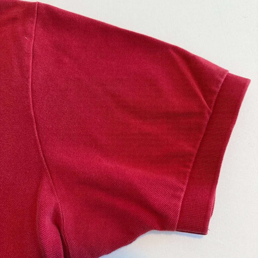 Vintage 80s POLO RALPH LAUREN Red Pique Short Sleeve Pocket Shirt XL